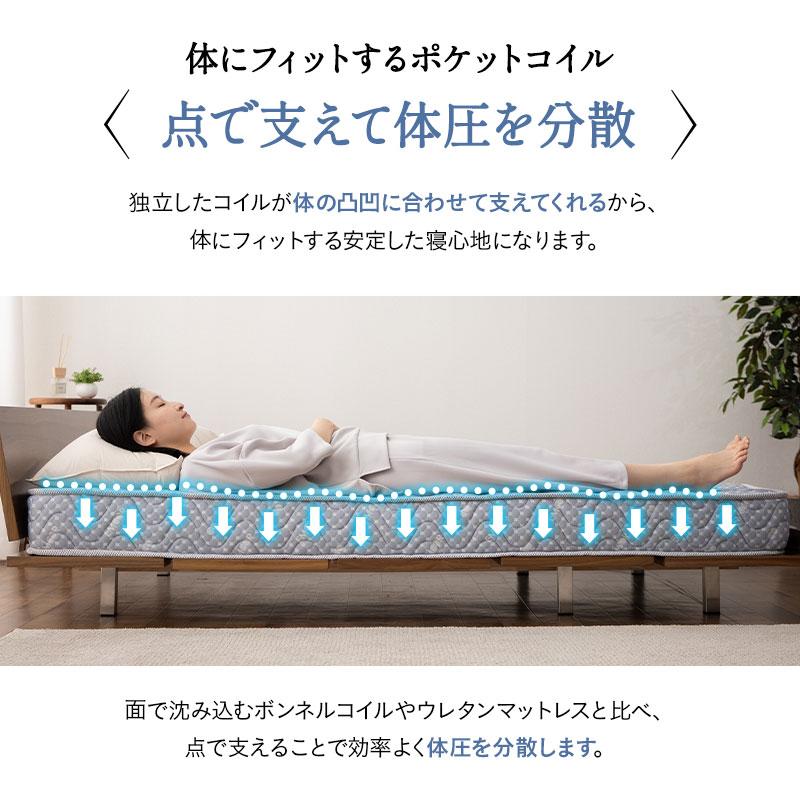 EMOOR（エムール） ポケットコイル マットレス セミシングル シングル