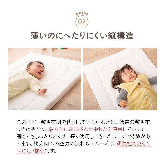 ミニサイズ 洗濯機で洗えるベビー敷き布団 -リン- 60×90cm 1枚 日本製  