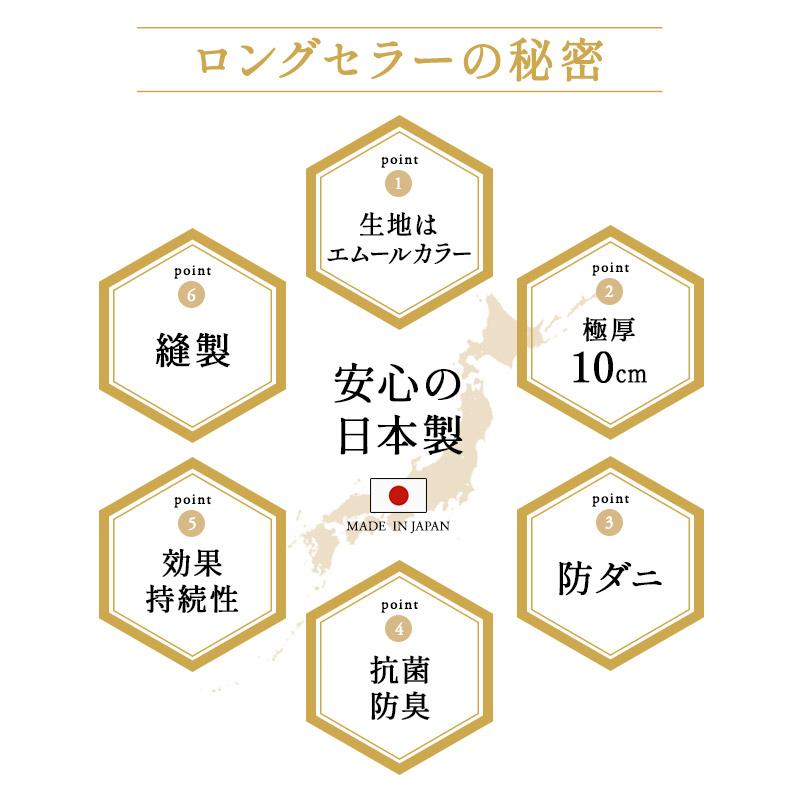日本製 極厚 敷き布団 ダブル 厚さ10cm 綿100％ 抗菌 防臭 防ダニ 吸湿 軽量 固綿 三つ折り 3つ折り 折りたたみ 敷 布団 エムールカラー 無地 北欧 エムール_1