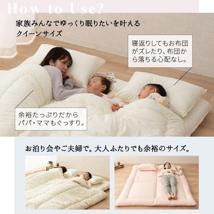 EMOOR 日本製 布団 4点 セット クイーン レオーネ 綿100％ 抗菌