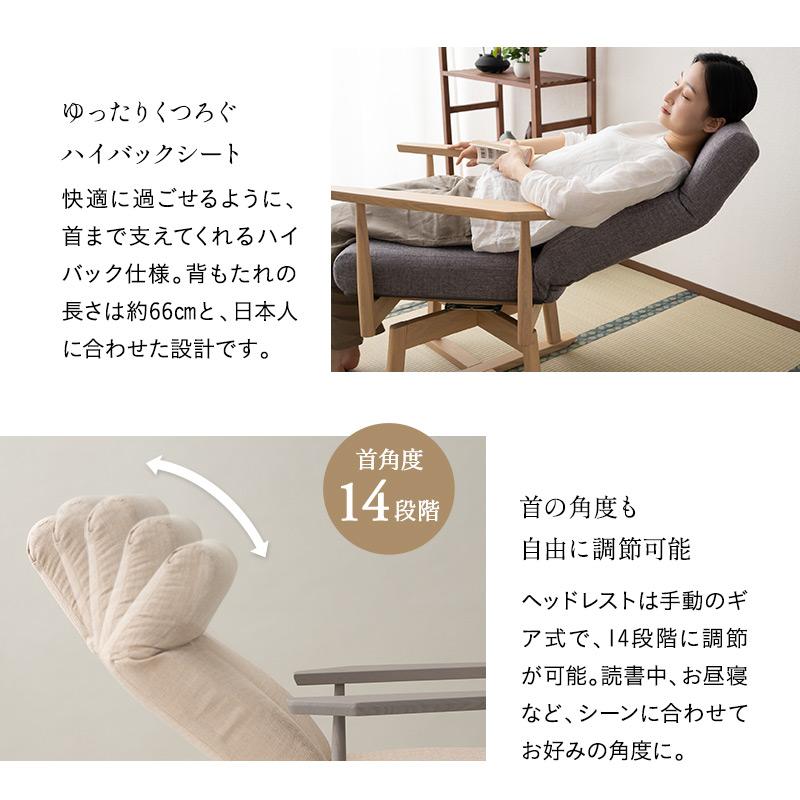 EMOOR（エムール） 回転高座椅子 リクライニングチェア ストッパー