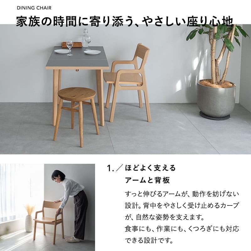 EMOOR（エムール） ダイニングチェア 2脚 セット 肘付き ハイチェア