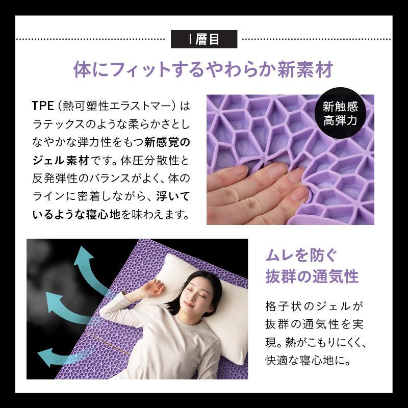 三つ折り 折りたたみ マットレス シングル 極厚 15cm バウンシー 3層 ハイブリット 高反発 腰痛 体圧分散 洗える 通気性 ベッド 布団 新生活 送料無料 エムール | EMOOR | 08