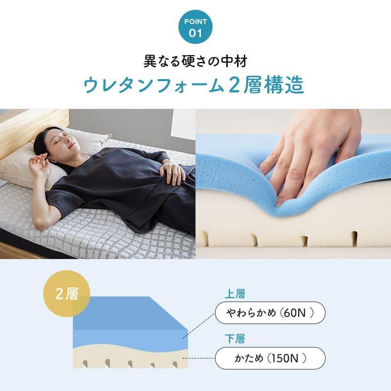 EMOOR（エムール） マットレス シングル 固定バンド 丸巻き ロール 低