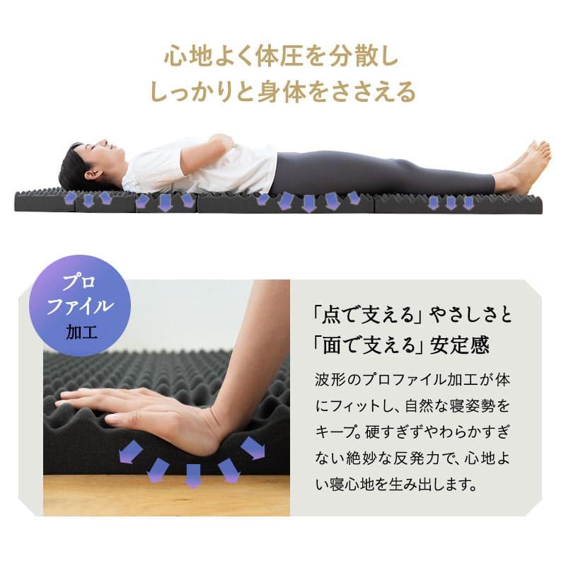 マットレス ごろ寝マット 幅65cm コンパクト バッグ付 5つ折り