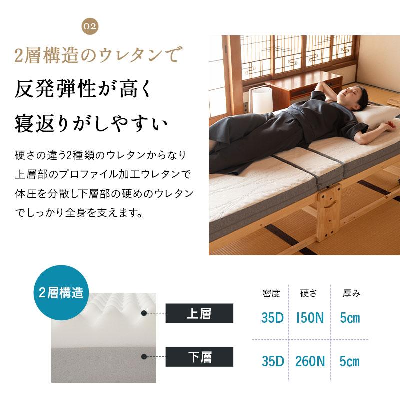 EMOOR（エムール） 折りたたみベッド専用 マットレス シングル 3つ折り