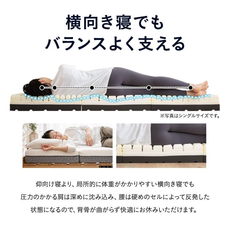 EMOOR（エムール） 三つ折り 折りたたみ マットレス 幅80 セミシングル