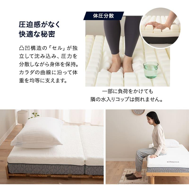 EMOOR（エムール） 三つ折り 折りたたみ マットレス 幅80 セミシングル