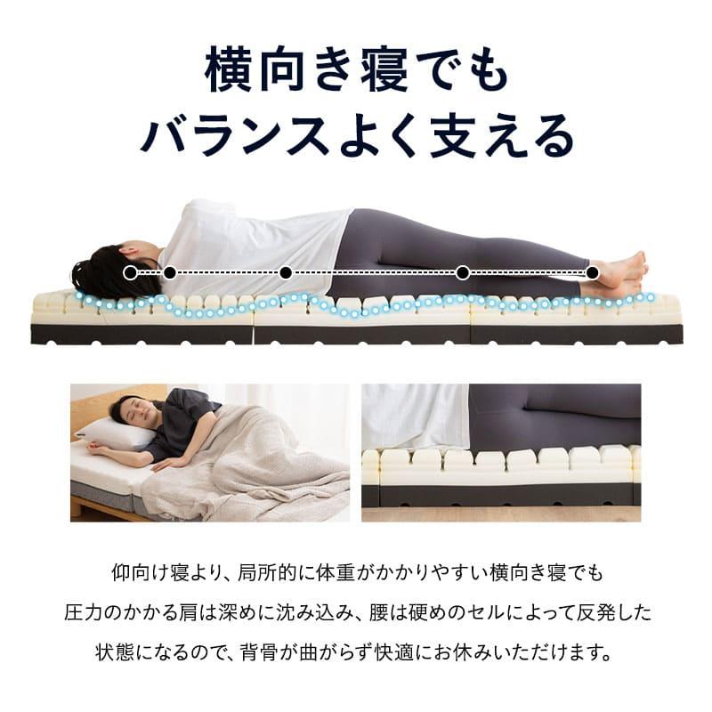 EMOOR 三つ折り 折りたたみ マットレス セミシングル シングル