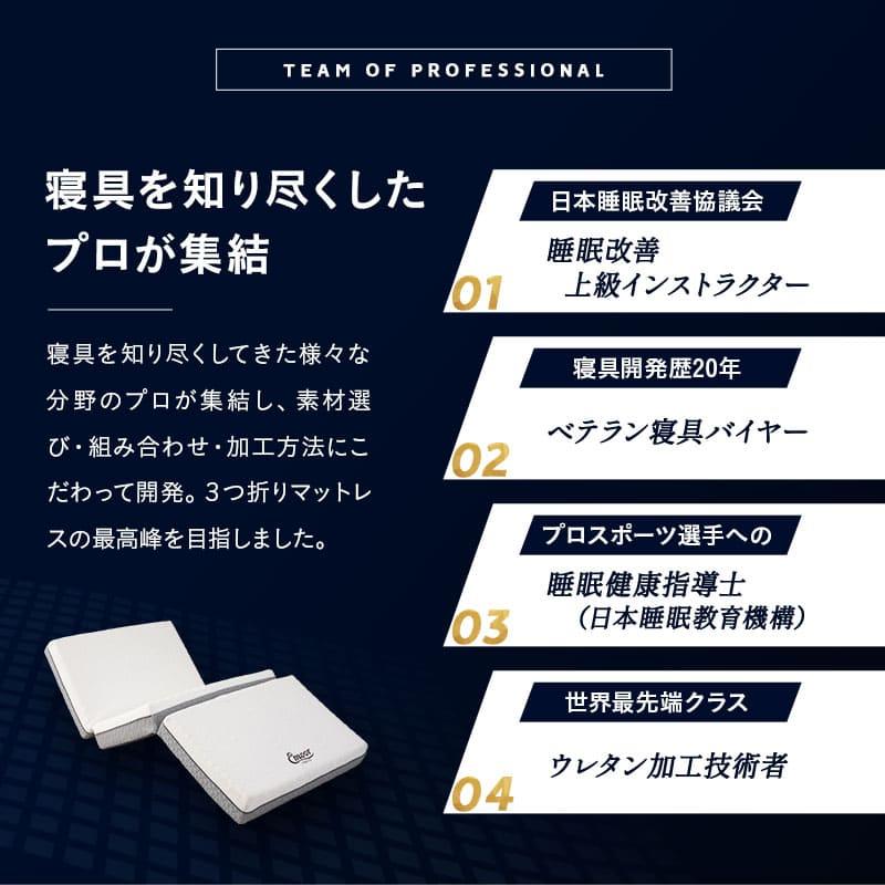 三つ折り 折りたたみ マットレス セミシングル シングル セミダブル ダブル クイーン 極厚 15cm プレミアム 3層 高反発 3つ折り 収納 ベッド 送料無料 エムール | EMOOR | 09