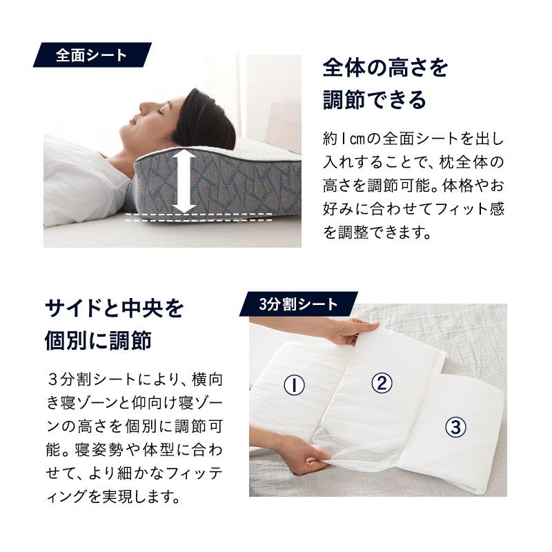 EMOOR（エムール） 横向き寝 横寝 枕 まくら ピロー 60×34 3層 高さ