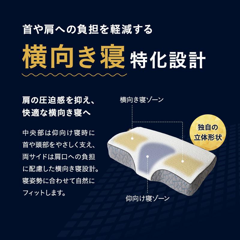 EMOOR（エムール） 横向き寝 横寝 枕 まくら ピロー 60×34 3層 高さ