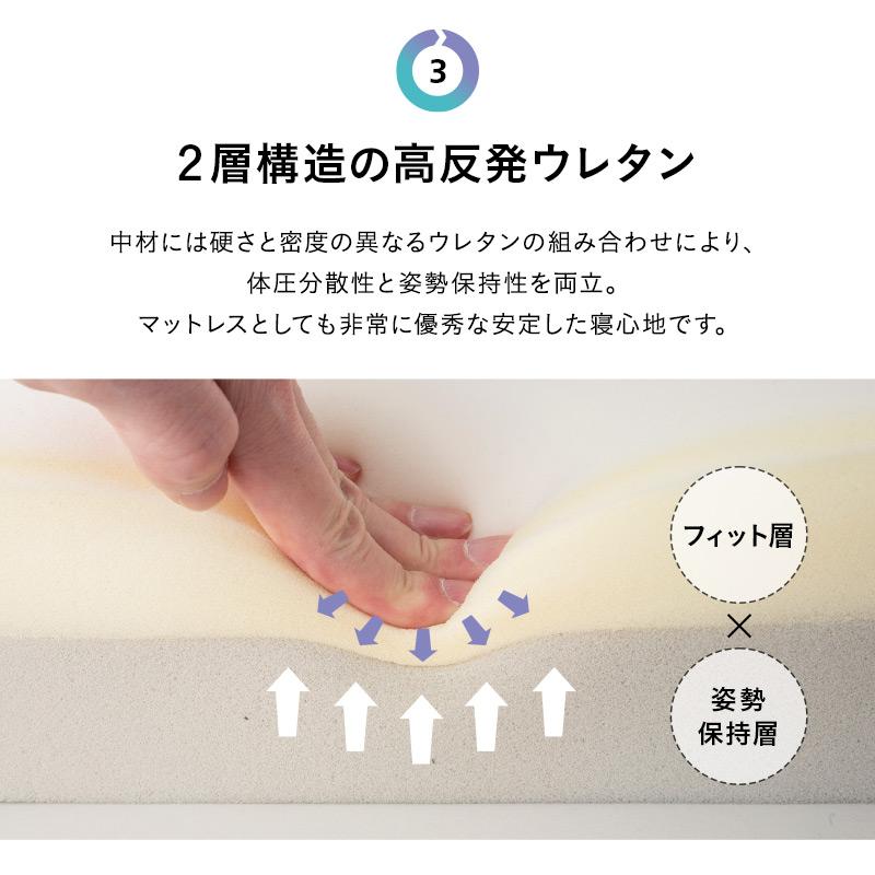 マットレス シングル 4WAY 三つ折り 折りたたみ ソファ カウチ 枕 極厚 11cm 高反発 ウレタン 2層 洗える 3つ折り フィット 腰痛 コンパクト 送料無料 エムール | EMOOR | 10