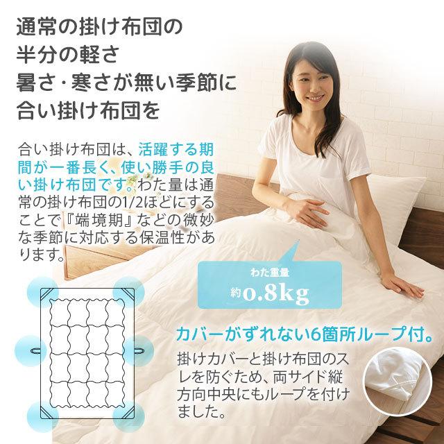 EMOOR 合い掛け布団 シングルサイズ 日本製 防ダニ ダニ防止