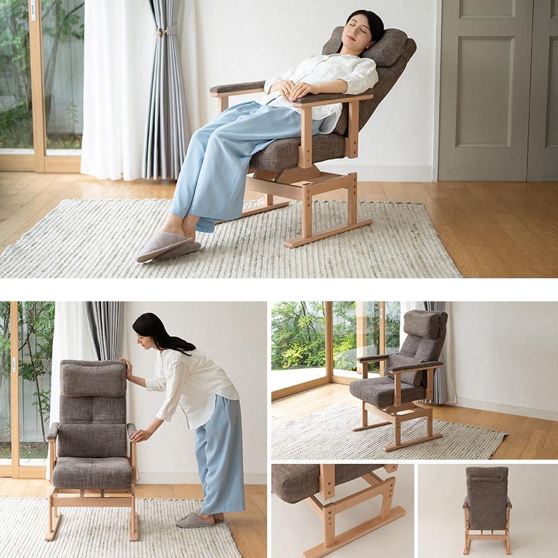 オットマン2脚 椅子としても十分使用可能 1脚は新品未使用 EMOOR（エムール） 回転高座椅子 オットマン セット 安全ストッパー