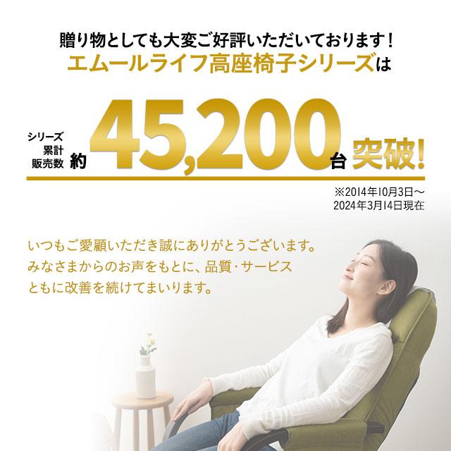 リクライニングチェア れおん ヘッドレスト 高さ調節 ファブレザー 高座椅子 ソファ 一人用 1人掛け 軽量 疲れにくい 腰痛 お昼寝 自宅 北欧 送料無料 エムール_2