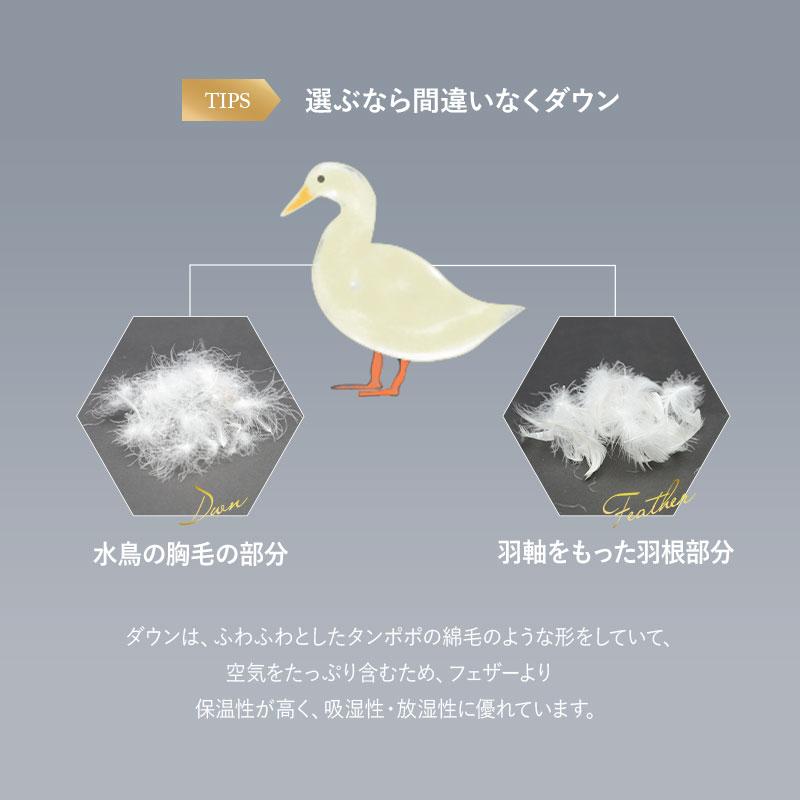 日本製 羽毛布団 3点セット シングル ロイヤルゴールドラベル 収納ケース 掛け 敷き 枕 組布団 ホワイトダックダウン93％ 羽毛 あったか 秋冬 送料無料 エムール_8