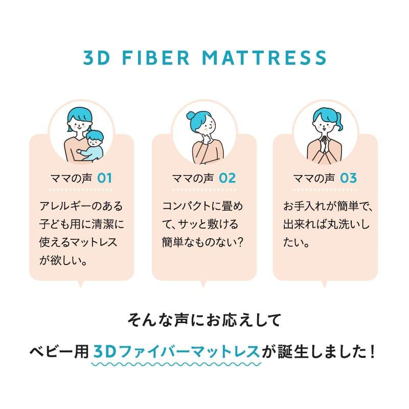 マットレス ベビー ミニ 2つ折り 折りたたみ 高反発 丸洗い 洗える 清潔 通気性 コンパクト 敷き布団 嘔吐 粗相 おねしょ 子供 赤ちゃん キッズ ギフト エムールの画像