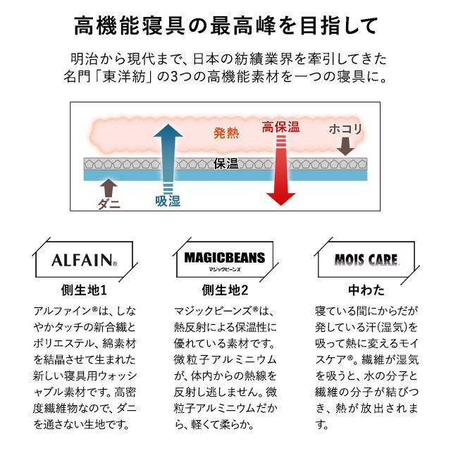 敷きパッド 敷パッド あったか ダブル 日本製 洗える 送料無料 吸湿発熱 防ダニ 消臭 防カビ 軽い 冬 高機能 洗濯機可 ベッドパッド 丸洗いOK 布団 エムール｜at-emoor｜04