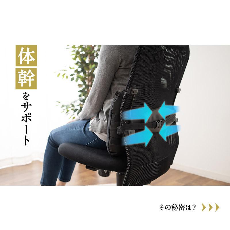 EMOOR（エムール） 腰クッション リクライニングチェア用 固定バンド付