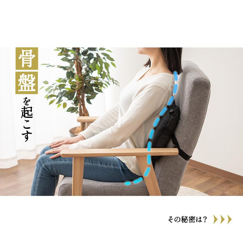 EMOOR（エムール） 腰クッション リクライニングチェア用 固定バンド付