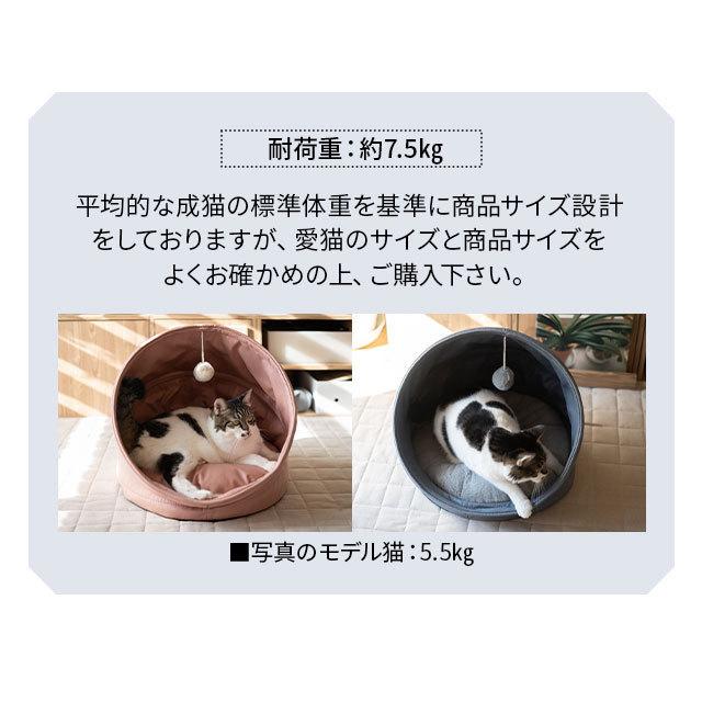 猫 ベッド ドーム型 おもちゃ 滑り止め 折りたたみ コンパクト 収納 昼寝 猫用 ねこ ネコ キャット ペット 隠れ家 寝床 いつでもいっしょ 北欧 新生活 エムール｜at-emoor｜21