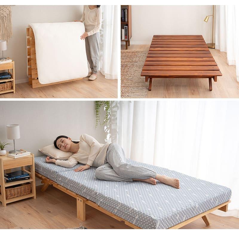 EMOOR（エムール） 折りたたみベッド すのこベッド シングル ロー