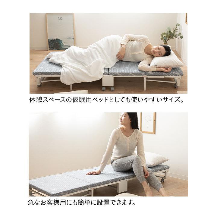 折りたたみベッド コンパクトサイズ メホール マットレス付 折りたたみベッド コンパクトサイズ メホール マットレス付
