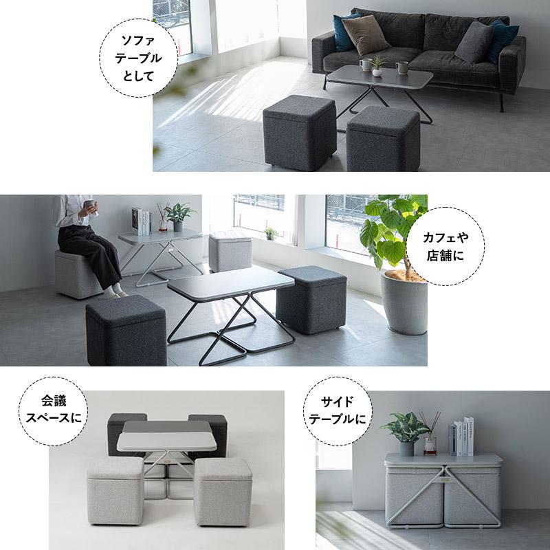 期間限定出品　eilersen ソファ　スツール  テーブル　3点セット EMOOR（エムール） テーブル スツール セット 完成品 幅80cm