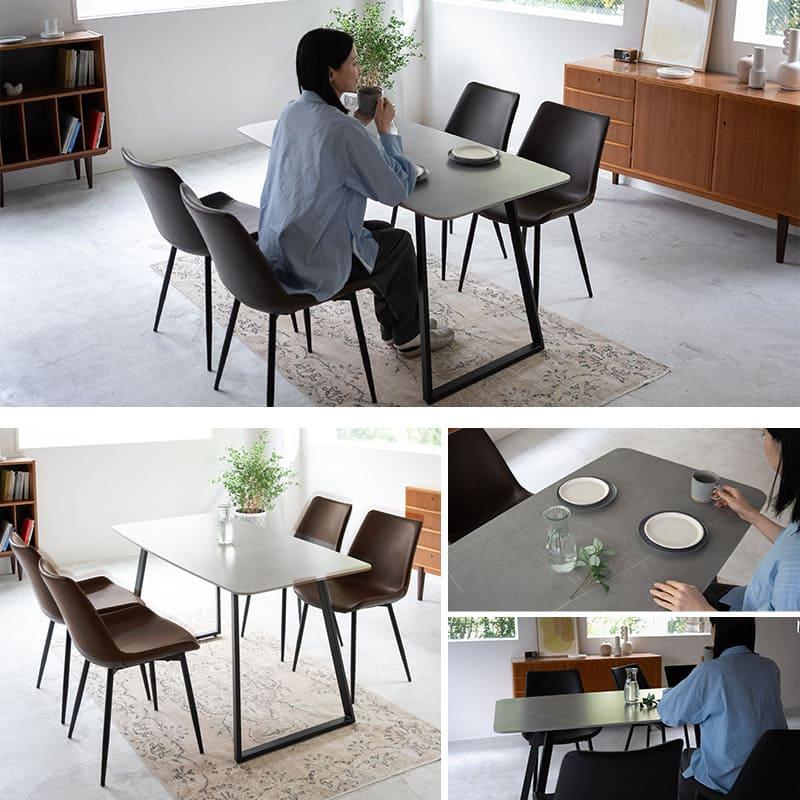 EMOOR ダイニング 5点セット 幅140 長方形 4人掛け テーブル