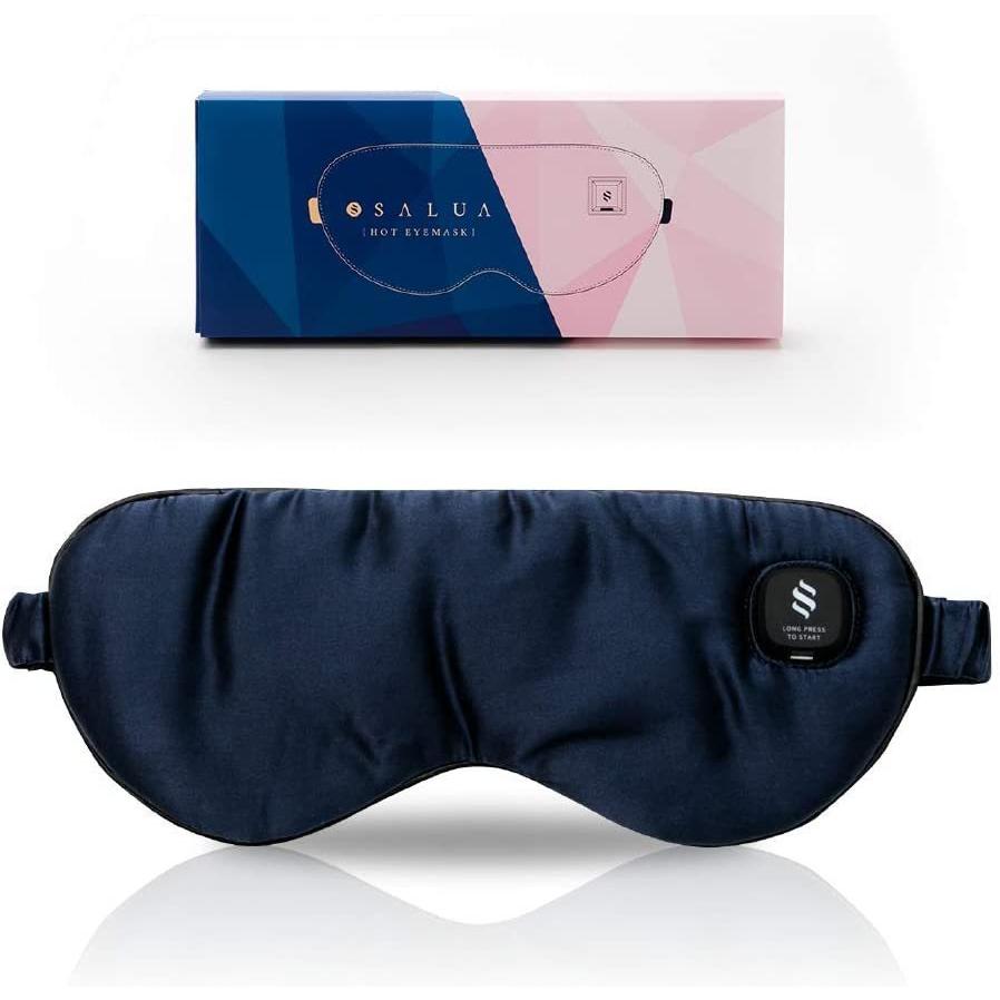 新しいブランド ホットアイマスク Usb 充電式 アイマスク コードレス で ストレスフリー Amp Amp リラックス かわいい シルク Salua ネイビー Wantannas Go Id