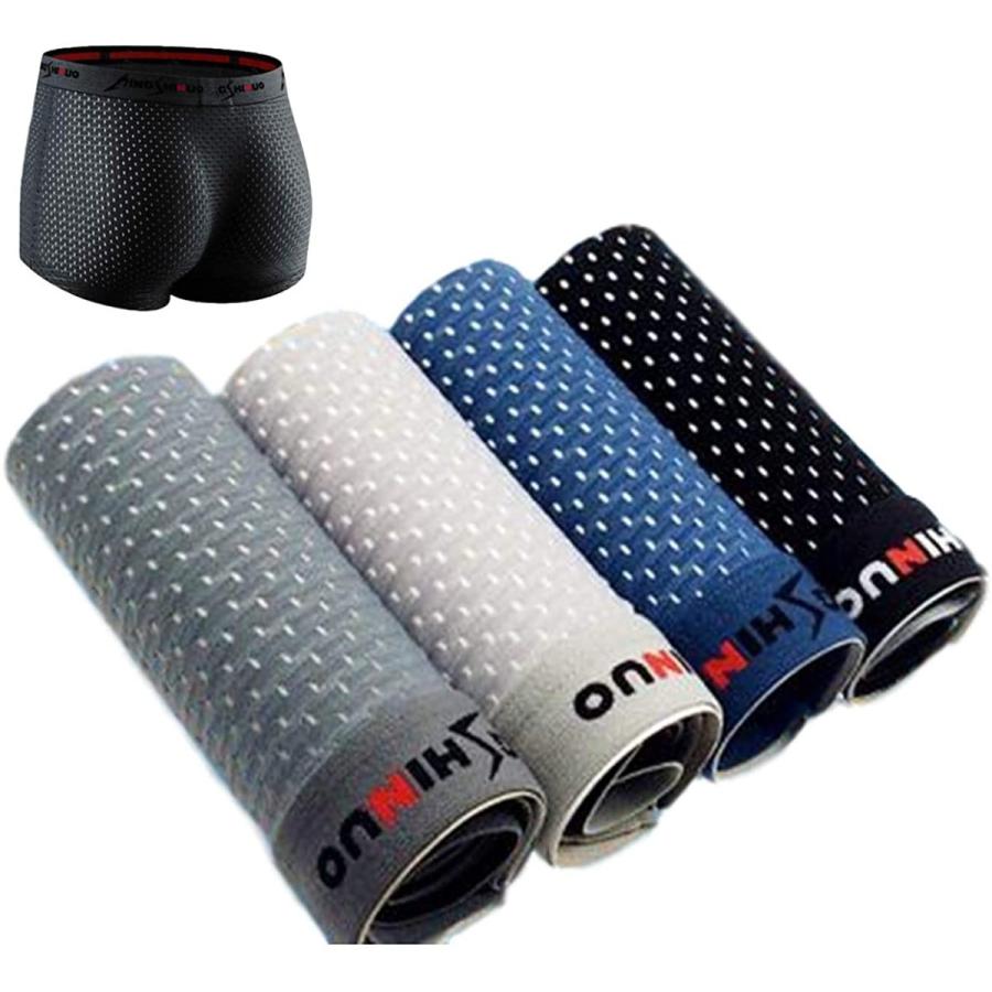 ボクサーパンツ メンズ 4枚セット 伸縮性 かっこいい 通気性 メッシュ加工 M 激安の