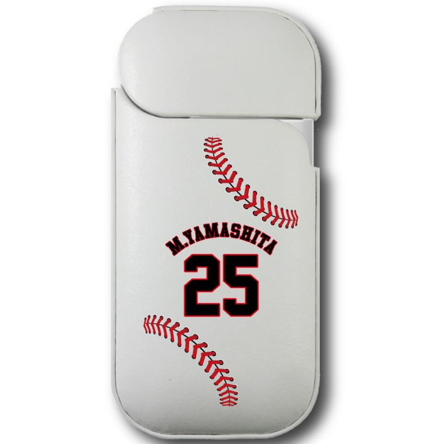 Iqos 2 4plus ケース アイコス 名入れ 野球 ボール 背番号 Pu レザー