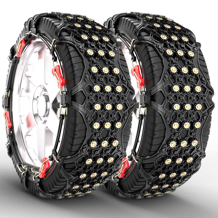 タイヤチェーン 2本分 スノーチェーン 14インチ 15インチ 16インチ 17