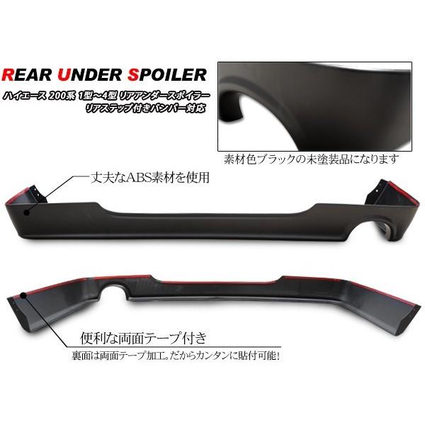 200系ハイエース純正オプションリアアンダー 200系 ハイエース 標準 リアバンパー アンダー カバー ブラック