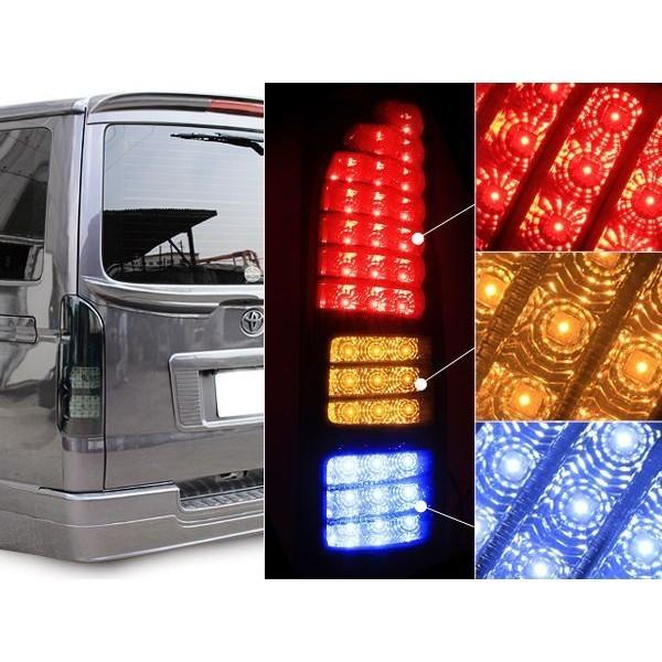 ハイエース 200系 LEDテールランプ スモークレンズ 左右セット ハイエース200系 7型 パーツ LED テールランプ オールLED スモーク
