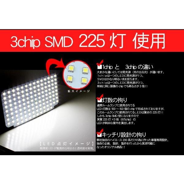 ハイエース 200系 4型/5型/6型/7型/8型 LEDルームランプ SMD225灯 8点