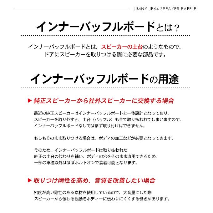 ジムニー Jb64w ジムニーシエラ Jb74w系 スピーカーバッフル 日時指定 リア用 16cm 2p 内装 バッフルボード Mdf パーツ 音質向上