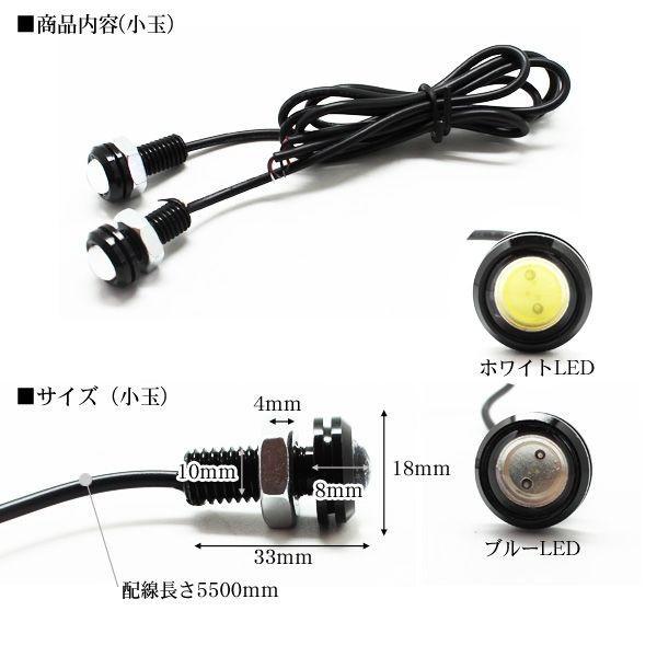 LED デイライト/プロジェクタースポットライト 18mm 埋め込みボルト