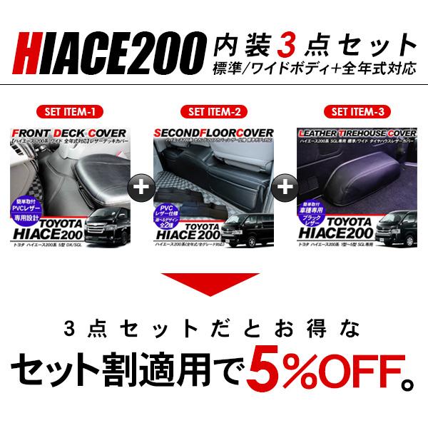 ハイエース200系 標準ボディ S-GL対応 内装3点セット フロントデッキ