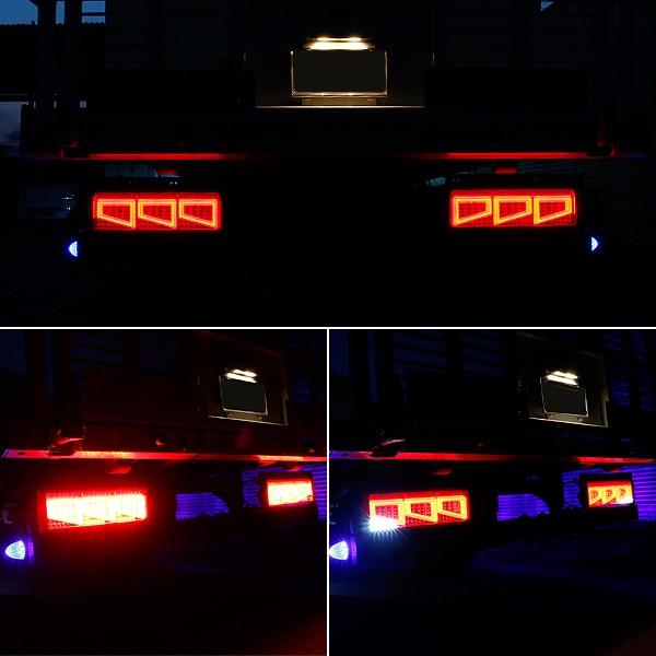 シーケンシャル ファイバー LED テールランプ 運転席側用 3連 角型
