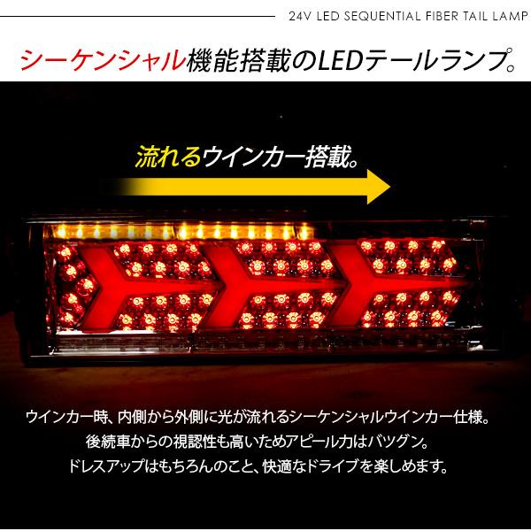 トラック用品 シーケンシャル ファイバー LEDテールランプ トラック