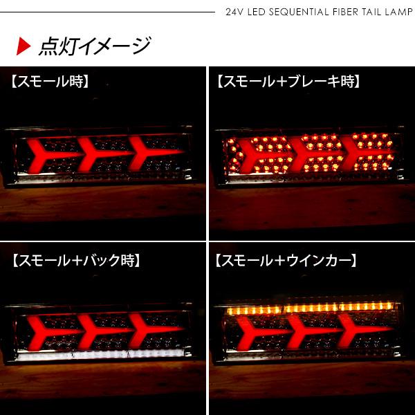 トラック用品 シーケンシャル ファイバー LEDテールランプ トラック