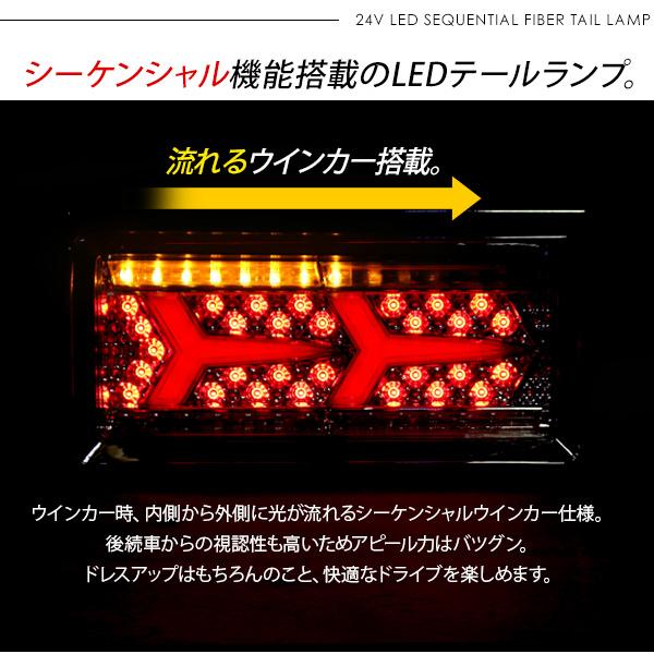 トラック用品 シーケンシャル ファイバー LEDテールランプ トラック
