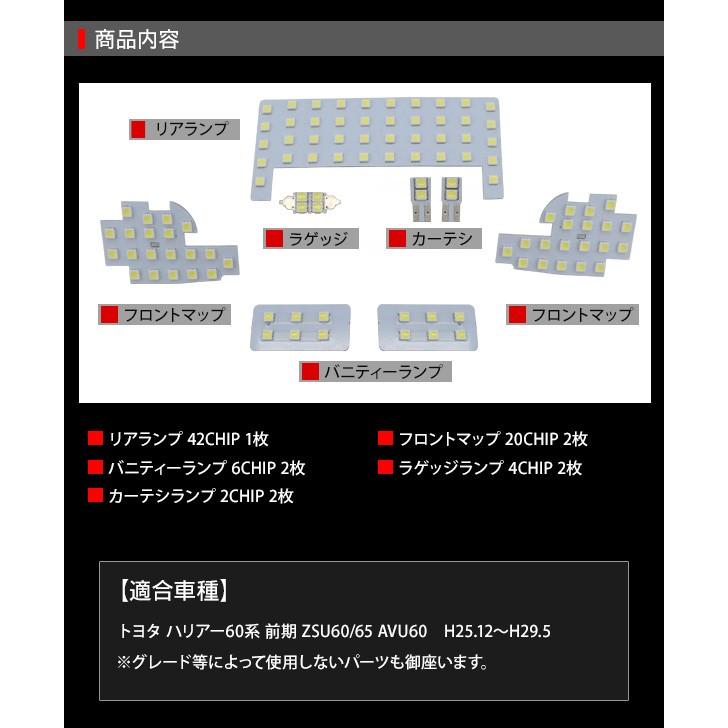 ハリアー60系 前期 パーツ LED ルームランプ 8点セット 超高輝度