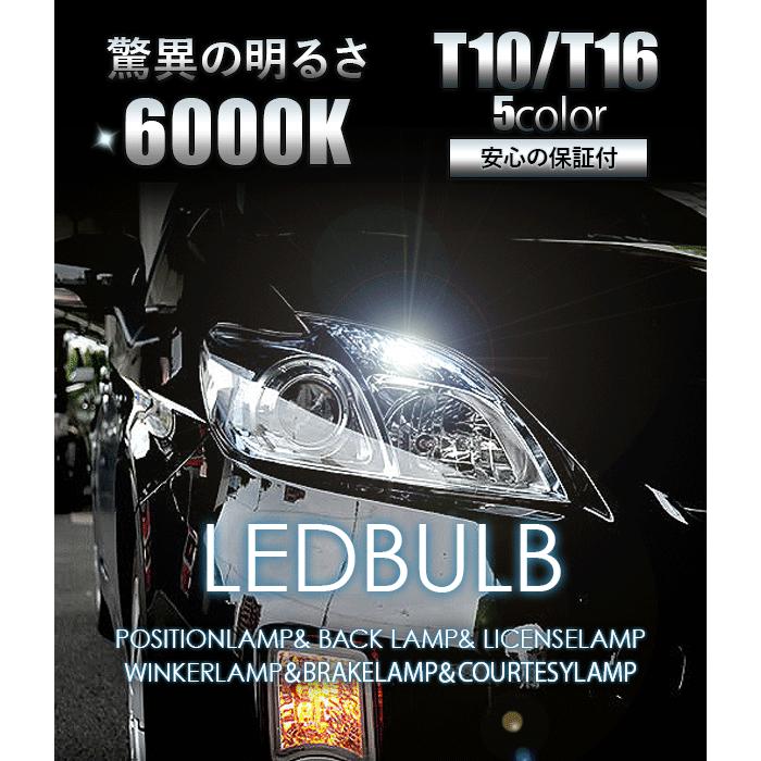 T10 LEDバルブ 3chip PVC製 樹脂バルブ 2個セット 全5色 ルームランプ ポジション ナンバー灯など 高品質 保証付き LEDバルブ |  | 06