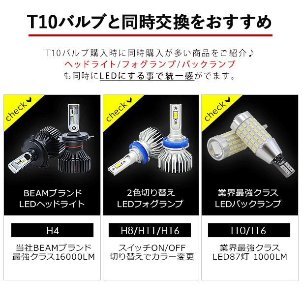 T10 LEDバルブ 3chip PVC製 樹脂バルブ 2個セット 全5色 ルームランプ ポジション ナンバー灯など 高品質 保証付き LEDバルブ |  | 16