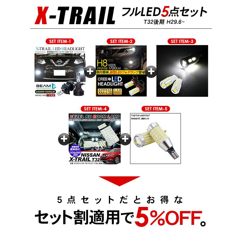 日産 エクストレイル T32後期 LEDセット ヘッドライト ポジション球