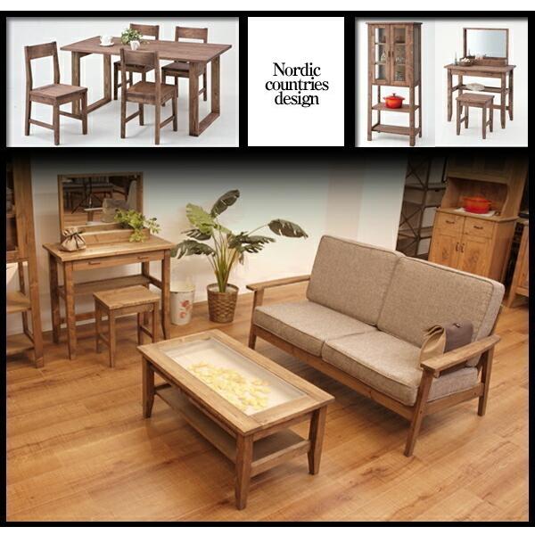 ★★中古欧風家具★★ ソファ ソファー 椅子 二人掛け ファブリック 天然木