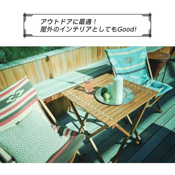 折りたたみテーブル 持ち運び楽々 フォールディングテーブル 天然木